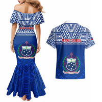 Samoa Rugby Couples Matching Mermaid Dress and Hawaiian Shirt Manu Samoa Polynesian Tatoo Pattern LT01 - Polynesian Pride