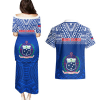 Samoa Rugby Couples Matching Puletasi Dress and Hawaiian Shirt Manu Samoa Polynesian Tatoo Pattern LT01 - Polynesian Pride