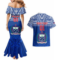 Custom Samoa Rugby Couples Matching Mermaid Dress and Hawaiian Shirt Manu Samoa Polynesian Tatoo Pattern LT01 - Polynesian Pride