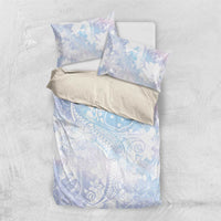 Samoa White Sunday Bedding Set Sweet Pastel Plumeria Floral
