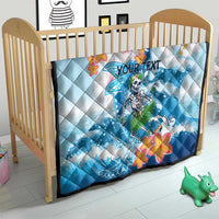 Personalized Hawaii Hula Girl Skeleton Dancing Quilt Hibiscus Tribal Shark