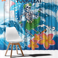 Personalized Hawaii Hula Girl Skeleton Dancing Window Curtain Hibiscus Tribal Shark