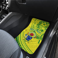 Kia Orana Cook Islands Car Mats Turtle Yellow Green Polynesian Pattern LT01 - Polynesian Pride