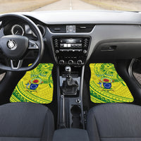 Kia Orana Cook Islands Car Mats Turtle Yellow Green Polynesian Pattern LT01 - Polynesian Pride