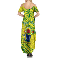 Kia Orana Cook Islands Family Matching Summer Maxi Dress and Hawaiian Shirt Turtle Yellow Green Polynesian Pattern LT01 - Polynesian Pride
