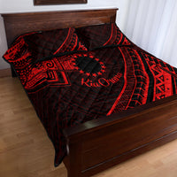 Kia Orana Cook Islands Quilt Bed Set Circle Stars With Floral Red Pattern LT01 - Polynesian Pride