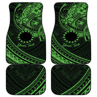 Kia Orana Cook Islands Car Mats Circle Stars With Floral Green Pattern LT01