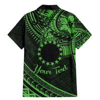 Kia Orana Cook Islands Family Matching Mermaid Dress and Hawaiian Shirt Circle Stars With Floral Green Pattern LT01