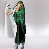 Kia Orana Cook Islands Hooded Blanket Circle Stars With Floral Green Pattern LT01 - Polynesian Pride