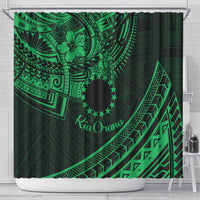 Kia Orana Cook Islands Shower Curtain Circle Stars With Floral Green Pattern LT01