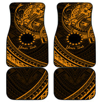 Kia Orana Cook Islands Car Mats Circle Stars With Floral Gold Pattern LT01 Gold - Polynesian Pride