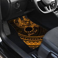 Kia Orana Cook Islands Car Mats Circle Stars With Floral Gold Pattern LT01 - Polynesian Pride