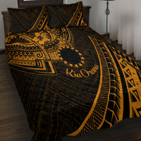 Kia Orana Cook Islands Quilt Bed Set Circle Stars With Floral Gold Pattern LT01 - Polynesian Pride