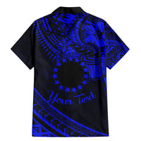 Kia Orana Cook Islands Family Matching Mermaid Dress and Hawaiian Shirt Circle Stars With Floral Navy Blue Pattern LT01 - Polynesian Pride