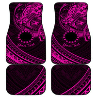 Kia Orana Cook Islands Car Mats Circle Stars With Floral Pink Pattern LT01 Pink - Polynesian Pride