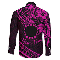 Kia Orana Cook Islands Family Matching Off Shoulder Maxi Dress and Hawaiian Shirt Circle Stars With Floral Pink Pattern LT01 - Polynesian Pride