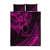 Kia Orana Cook Islands Quilt Bed Set Circle Stars With Floral Pink Pattern LT01 Pink - Polynesian Pride