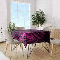 Kia Orana Cook Islands Tablecloth Circle Stars With Floral Pink Pattern LT01 - Polynesian Pride