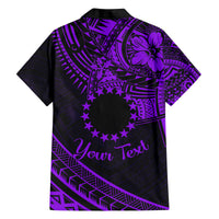 Kia Orana Cook Islands Family Matching Off Shoulder Maxi Dress and Hawaiian Shirt Circle Stars With Floral Purple Pattern LT01 - Polynesian Pride