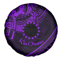 Kia Orana Cook Islands Spare Tire Cover Circle Stars With Floral Purple Pattern LT01 - Polynesian Pride