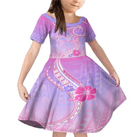 Polynesian Shark Valentine Family Matching Mermaid Dress and Hawaiian Shirt Sweet Unique Version LT01 Daughter's Dress Pink - Polynesian Pride