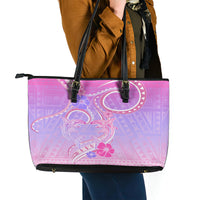 Polynesian Shark Valentine Leather Tote Bag Sweet Unique Version