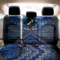Personalised Aotearoa Matariki Back Car Seat Cover Blue Fern Maori Poutama