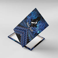 Personalised Aotearoa Matariki Canvas Wall Art Blue Fern Maori Poutama