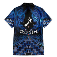 Personalised Aotearoa Matariki Family Matching Mermaid Dress and Hawaiian Shirt Blue Fern Maori Poutama