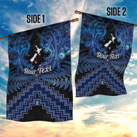 Personalised Aotearoa Matariki Garden Flag Blue Fern Maori Poutama