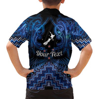 Personalised Aotearoa Matariki Kid Hawaiian Shirt Blue Fern Maori Poutama