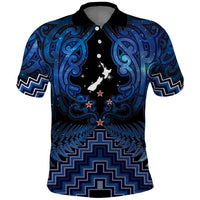 Personalised Aotearoa Matariki Polo Shirt Blue Fern Maori Poutama LT01 Blue - Polynesian Pride