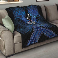 Personalised Aotearoa Matariki Quilt Blue Fern Maori Poutama