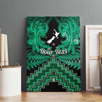 Personalised Aotearoa Matariki Canvas Wall Art Green Fern Maori Poutama