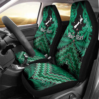 Personalised Aotearoa Matariki Car Seat Cover Green Fern Maori Poutama