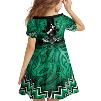 Personalised Aotearoa Matariki Family Matching Mermaid Dress and Hawaiian Shirt Green Fern Maori Poutama