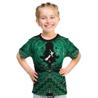 Personalised Aotearoa Matariki Kid T Shirt Green Fern Maori Poutama LT01 Green - Polynesian Pride