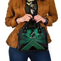 Personalised Aotearoa Matariki Shoulder Handbag Green Fern Maori Poutama