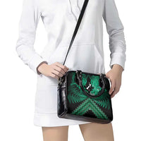 Personalised Aotearoa Matariki Shoulder Handbag Green Fern Maori Poutama