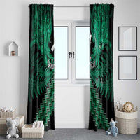 Personalised Aotearoa Matariki Window Curtain Green Fern Maori Poutama