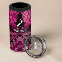 Personalised Aotearoa Matariki 4 in 1 Can Cooler Tumbler Pink Fern Maori Poutama LT01 - Polynesian Pride