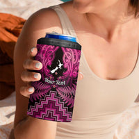 Personalised Aotearoa Matariki 4 in 1 Can Cooler Tumbler Pink Fern Maori Poutama LT01 - Polynesian Pride