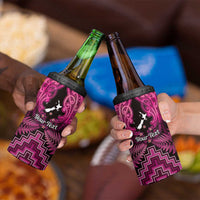 Personalised Aotearoa Matariki 4 in 1 Can Cooler Tumbler Pink Fern Maori Poutama LT01 - Polynesian Pride