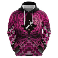 Personalised Aotearoa Matariki Hoodie Pink Fern Maori Poutama