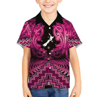 Personalised Aotearoa Matariki Kid Hawaiian Shirt Pink Fern Maori Poutama LT01 Kid Pink - Polynesian Pride