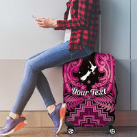 Personalised Aotearoa Matariki Luggage Cover Pink Fern Maori Poutama LT01 - Polynesian Pride
