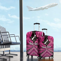 Personalised Aotearoa Matariki Luggage Cover Pink Fern Maori Poutama LT01 - Polynesian Pride