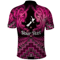 Personalised Aotearoa Matariki Polo Shirt Pink Fern Maori Poutama LT01 - Polynesian Pride