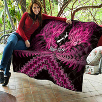 Personalised Aotearoa Matariki Quilt Pink Fern Maori Poutama