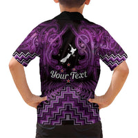 Personalised Aotearoa Matariki Kid Hawaiian Shirt Purple Fern Maori Poutama LT01 - Polynesian Pride